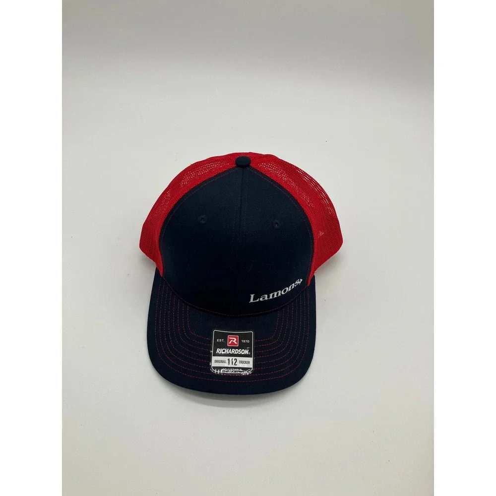 Richardson 112 Trucker Hat Lamons Navy Blue Red Mesh Snapback Baseball Cap NEW